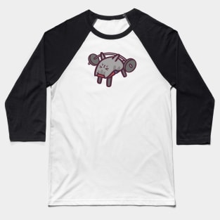 Cute Cat Bench Press Baseball T-Shirt